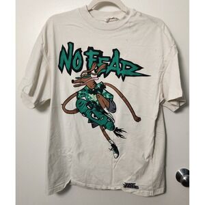 H&M x No Fear Oversized‎ White Graphic T-Shirt Crewneck XS Women's Grunge 90s